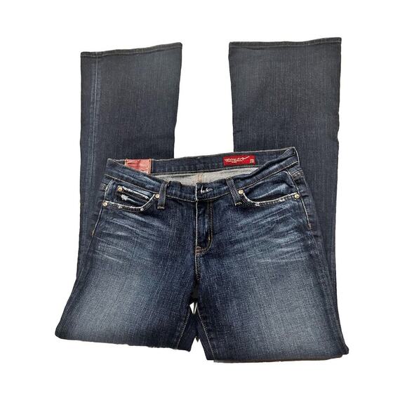 Blue 2 Made in California Jeans Stretch Bootcut Size 28 x 31 Dark Wash USA - Picture 10 of 16